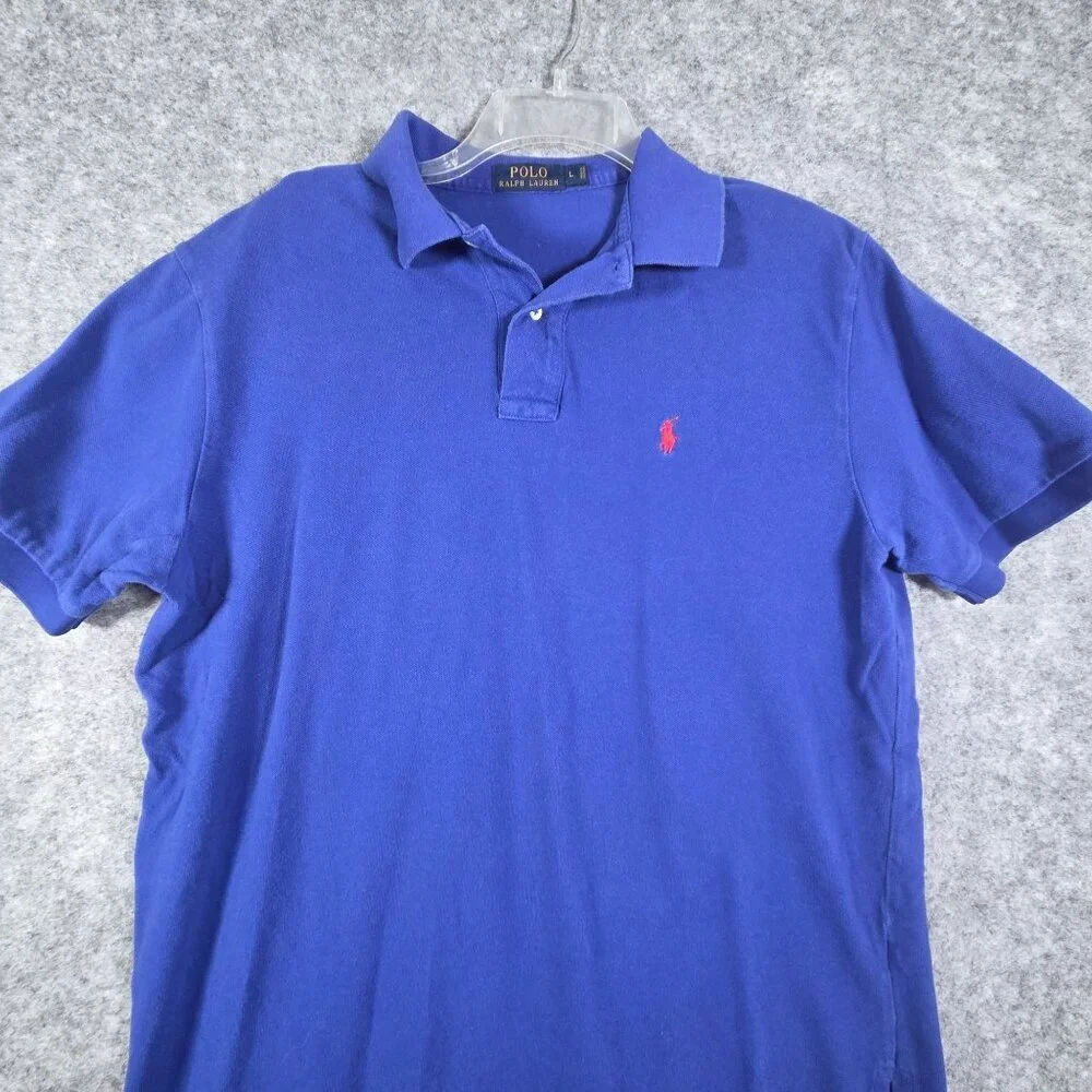 Polo Ralph Lauren Men’s Blue Polo Shirt Size L Short Sleeve Classic Fit Preppy